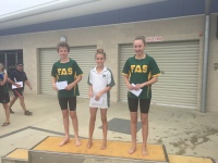 Bella Bridgeman winning the 50m Breatstroke Splash for Cash at the 2015 Wodonga LC Meet